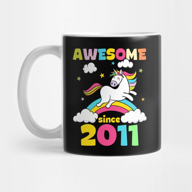 Cute Awesome Unicorn Since 2011 Funny Gift by saugiohoc994